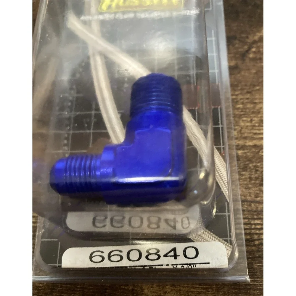 Russell 660840 Blue 90° Male Adapter AN6 6AN Flare to 3/8 NPT